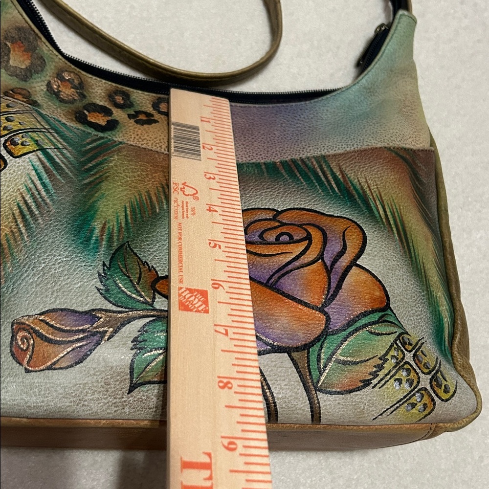 Anuschka Artistic Hand painted Leather Bag with Multicolor Design - Picture 4 of 11